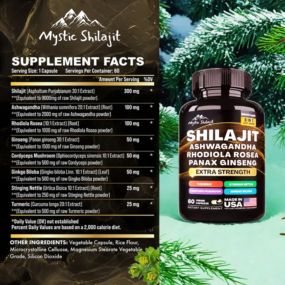 8-in-1 Shilajit x Ashwagandha Capsules